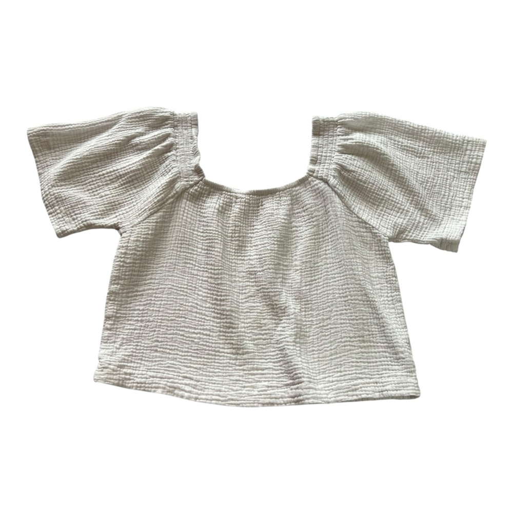 Z SUPPLY Cotton Gauze Square Neck Top | Medium | White | Coastal Resort Boho - Picture 2 of 10